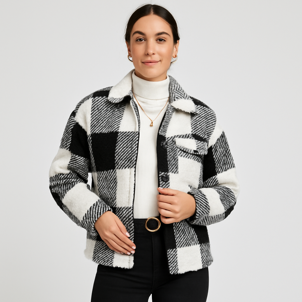 Lydia | Classic Tweed Winter Coat with Button Row