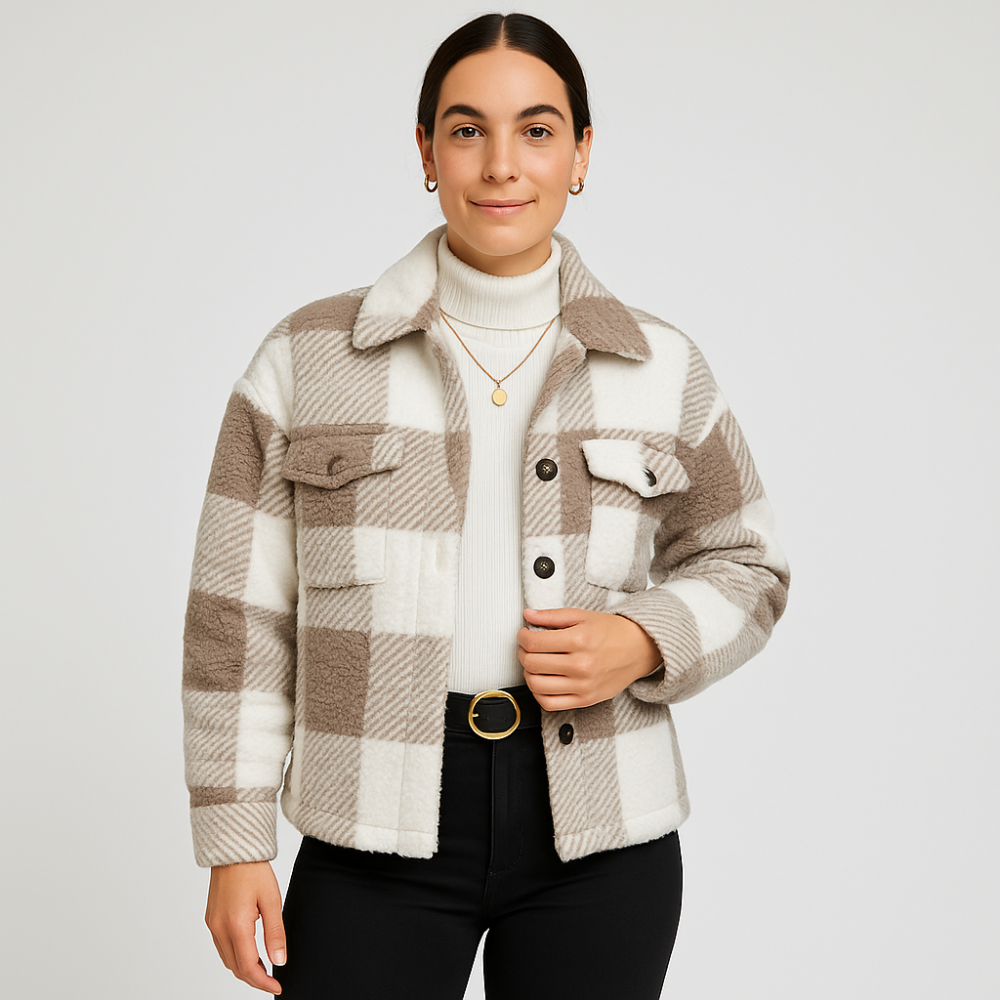 Lydia | Classic Tweed Winter Coat with Button Row