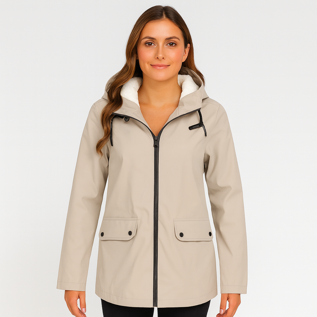 Greta | Women's transitional jacket with zipper, hood, and pockets