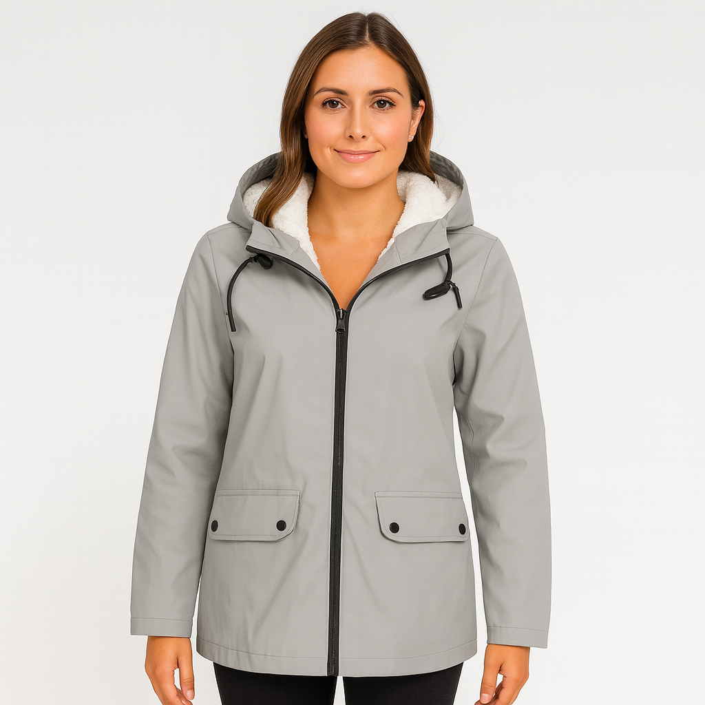 Greta | Women's transitional jacket with zipper, hood, and pockets