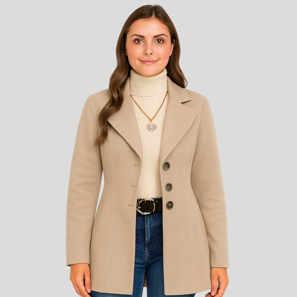 Marlene | Women's Winter Coat with Button Closure and Long Sleeves