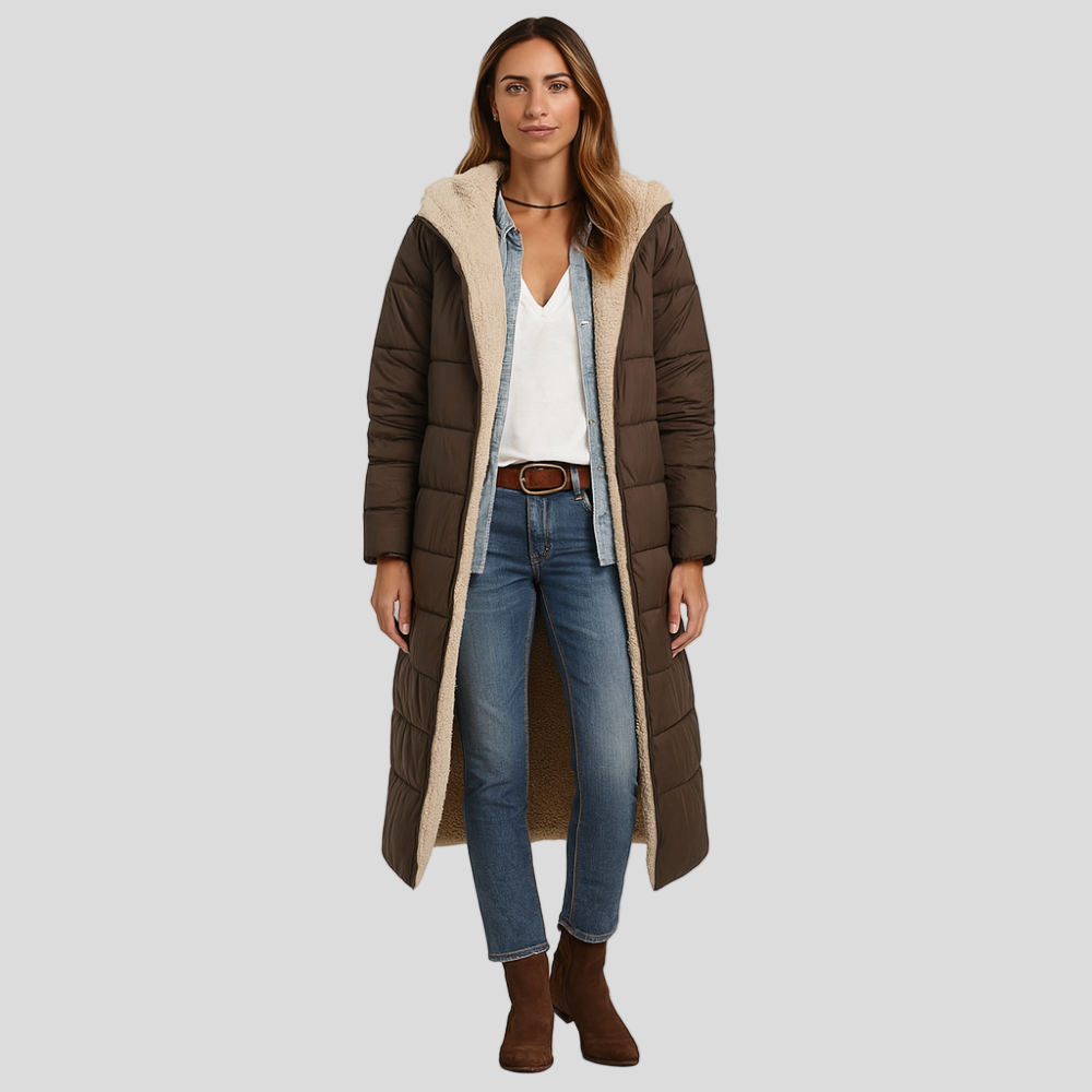 Amara | Women's Packable Winter Coat with Hood and Plush Fabric