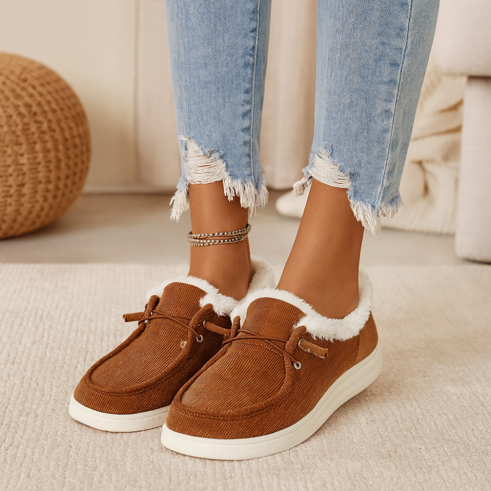 Elise | Cozy Velvet Winter Shoes with Faux Fur Lining