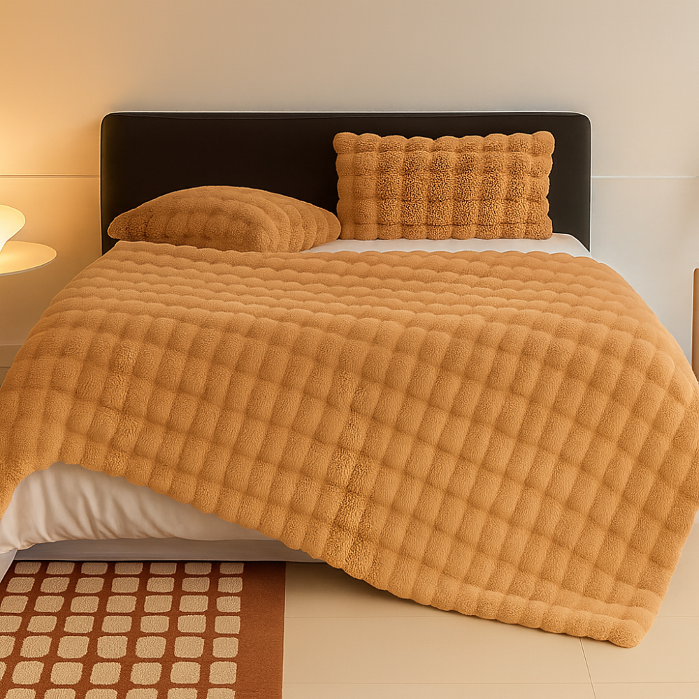 Calyra | Soft Bubble Textured Plush Blanket
