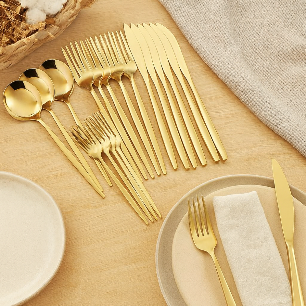Sterling Gold Stainless Steel Cutlery Set of 30 Pieces