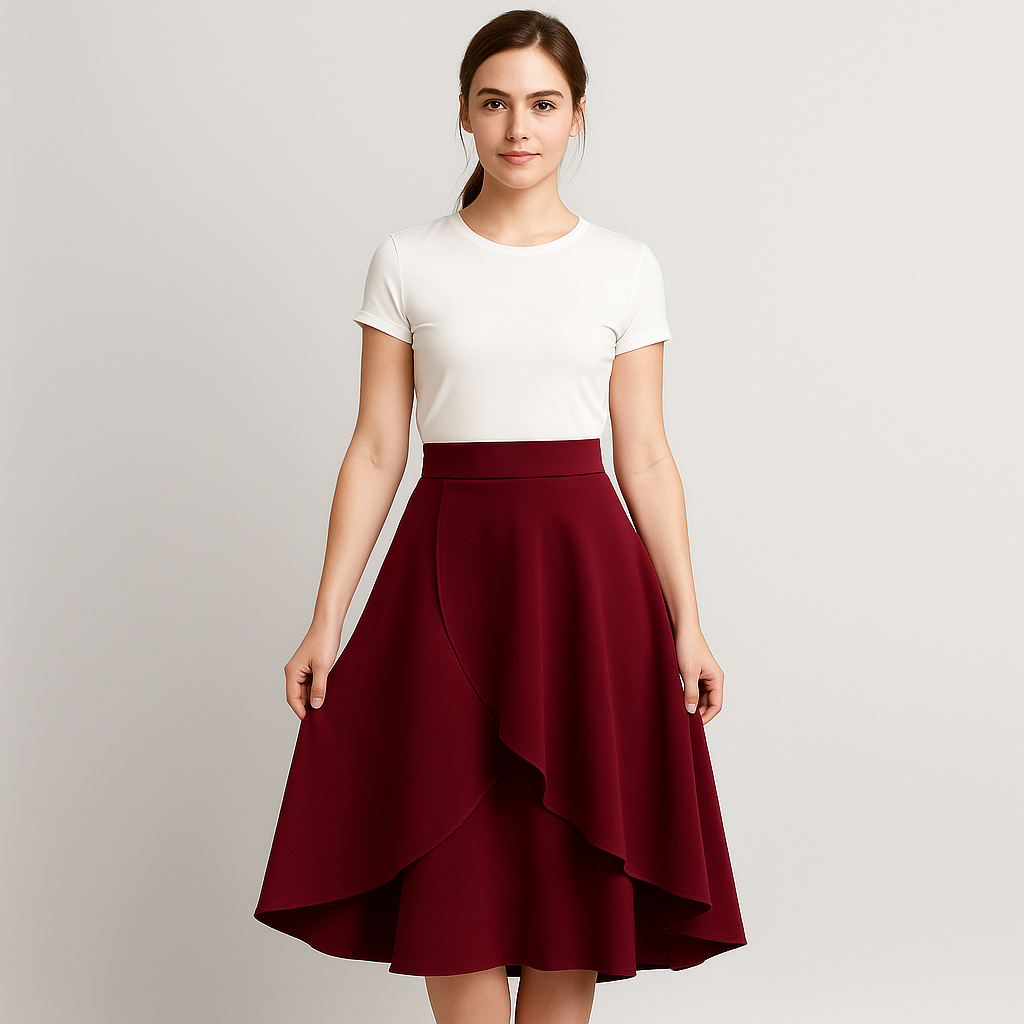 Amalie - High Waisted Skirt with Loose Fit - Elegant and Comfortable