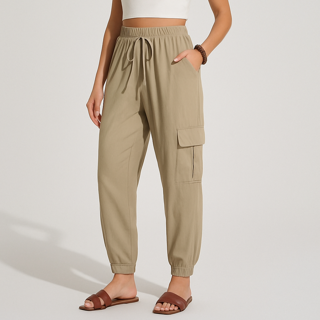 Brittany - Joggers with Practical Pocket and Drawstring