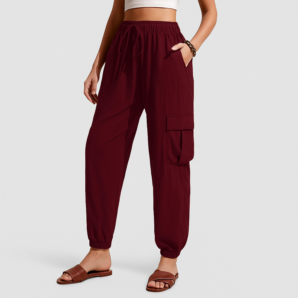 Brittany - Joggers with Practical Pocket and Drawstring