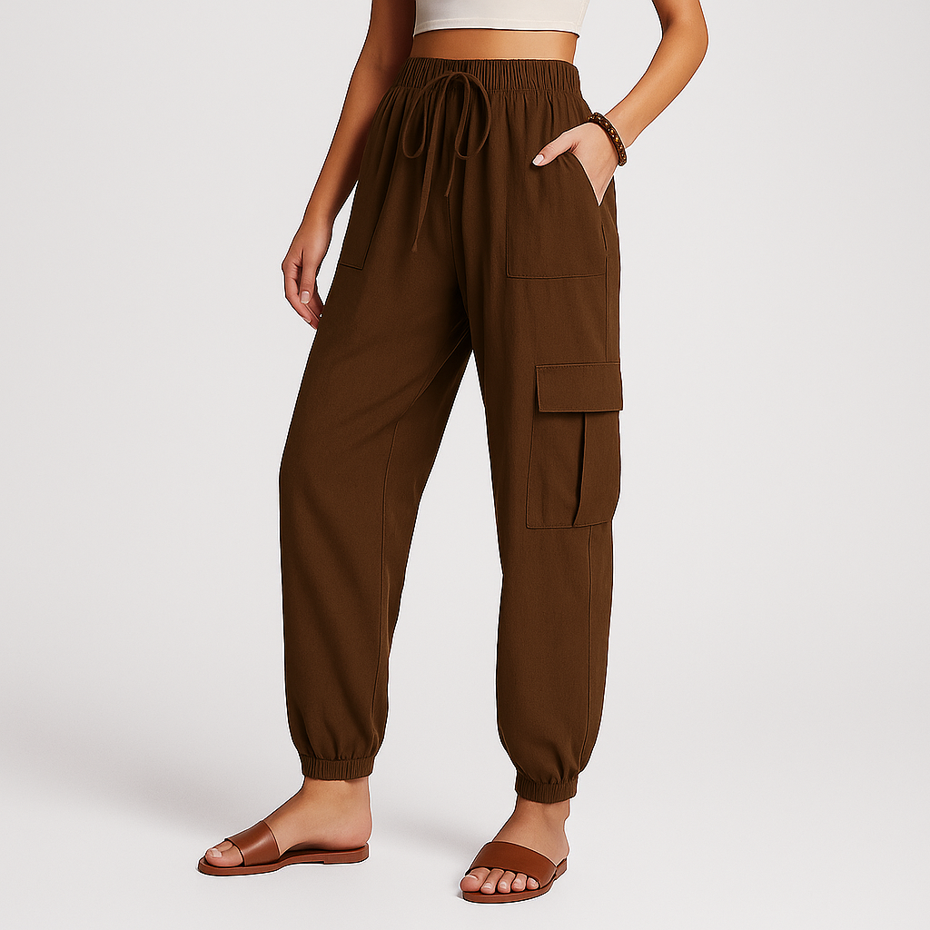 Brittany - Joggers with Practical Pocket and Drawstring