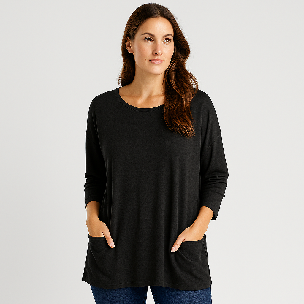 Shaira - Oversize Solid Color Long Sleeve Blouse