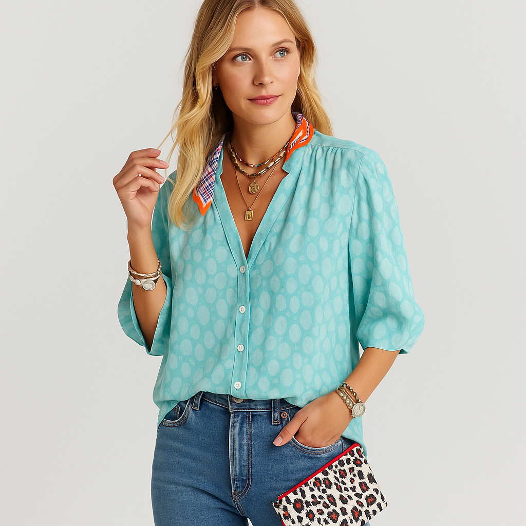 Emma - Blouse with Buttons, Loose and Comfortable