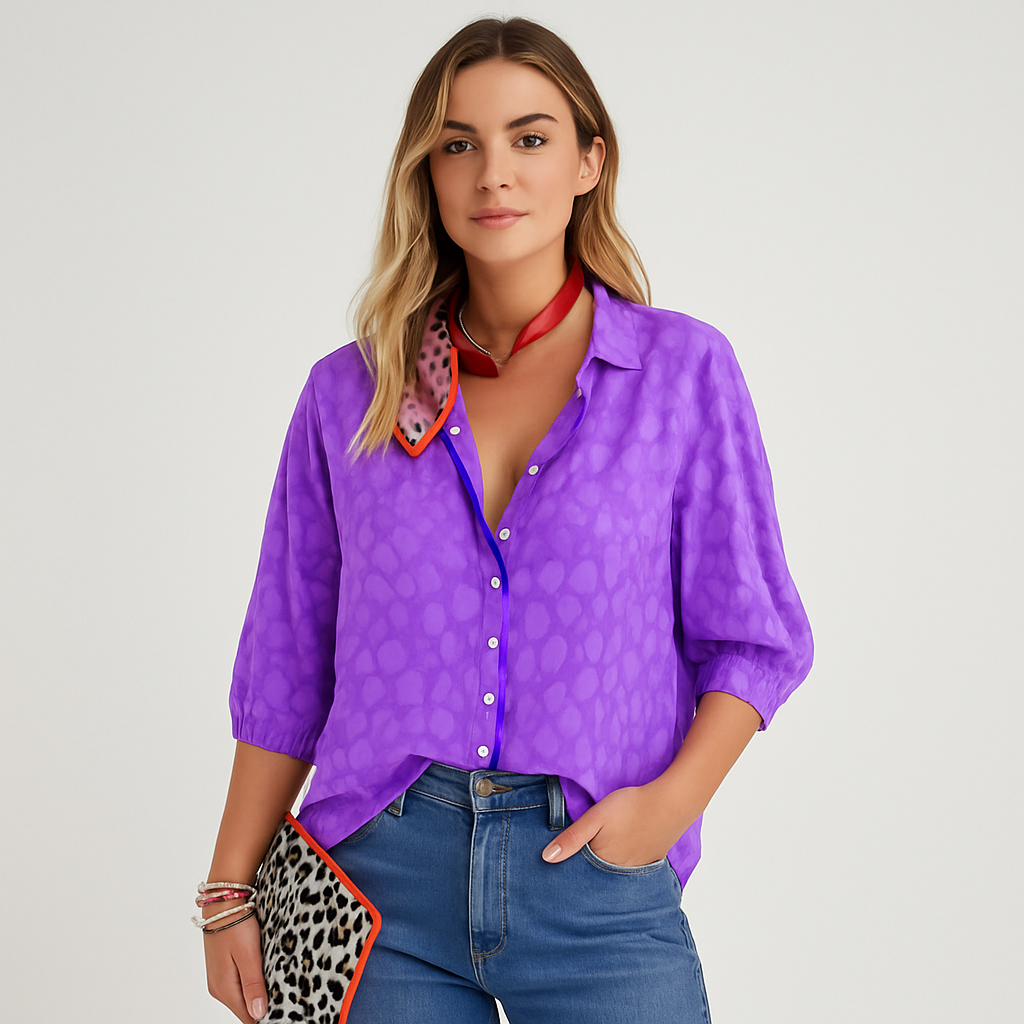 Emma - Blouse with Buttons, Loose and Comfortable