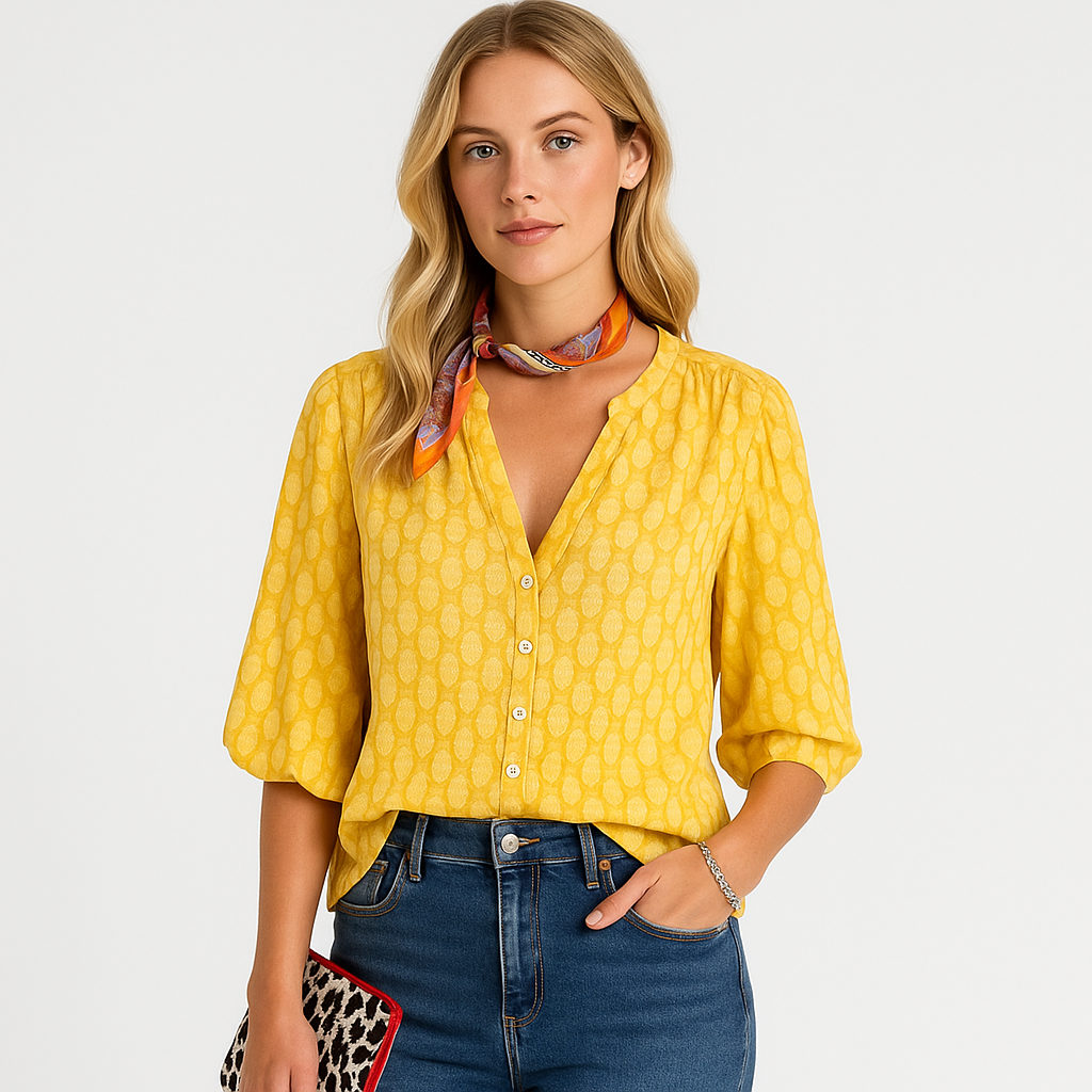Emma - Blouse with Buttons, Loose and Comfortable