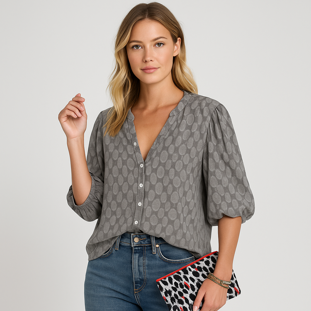 Emma - Blouse with Buttons, Loose and Comfortable