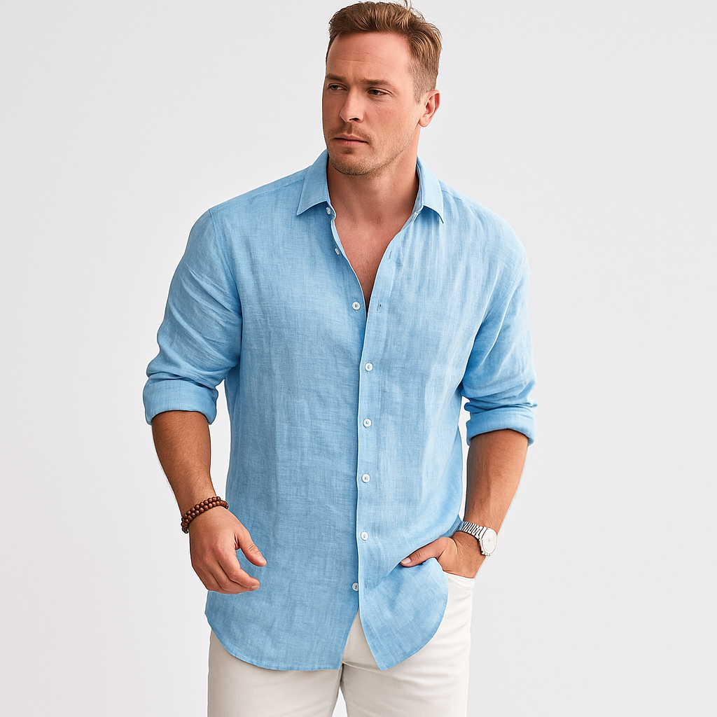 Oliver - Casual Long Sleeve Shirt with Button Closure