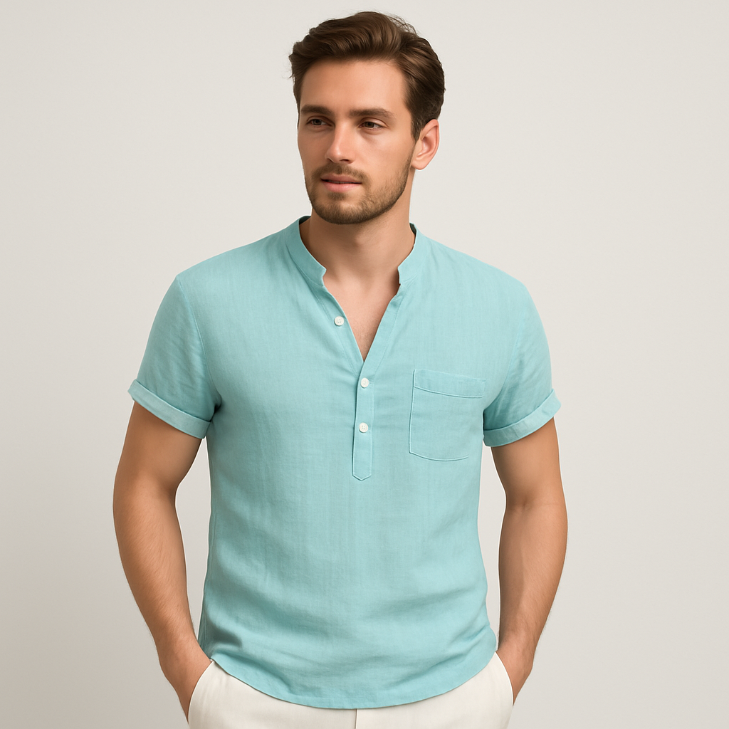 Marcus - Lightweight, Short Sleeve V-Neck Crew Neck Shirt