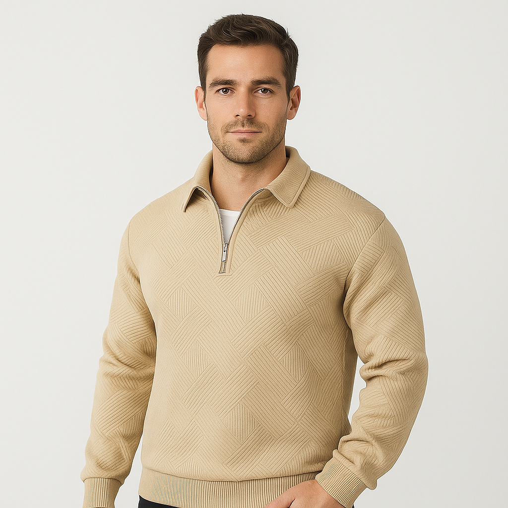 George - Comfortable Sweater with Zip and Collar