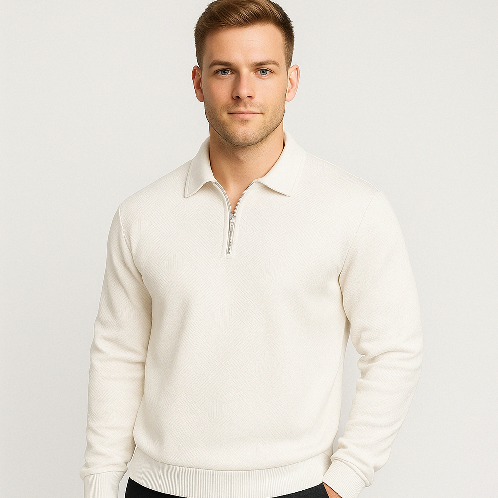 George - Comfortable Sweater with Zip and Collar