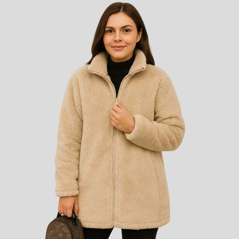 Lena | Women's Teddy Fleece Winter Jacket with Zipper