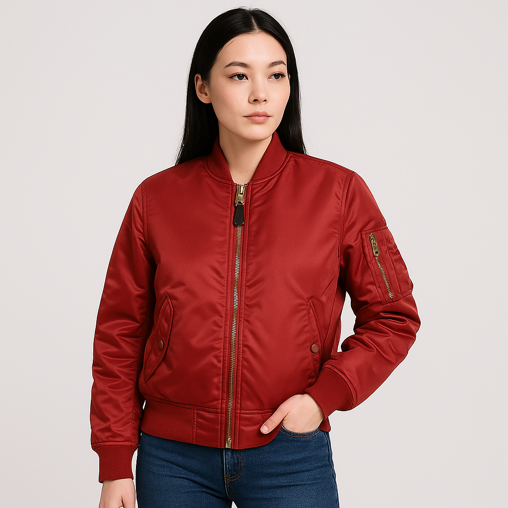 Women's Bomber Jacket MA-1 – Classic Design with Ribbed Cuffs