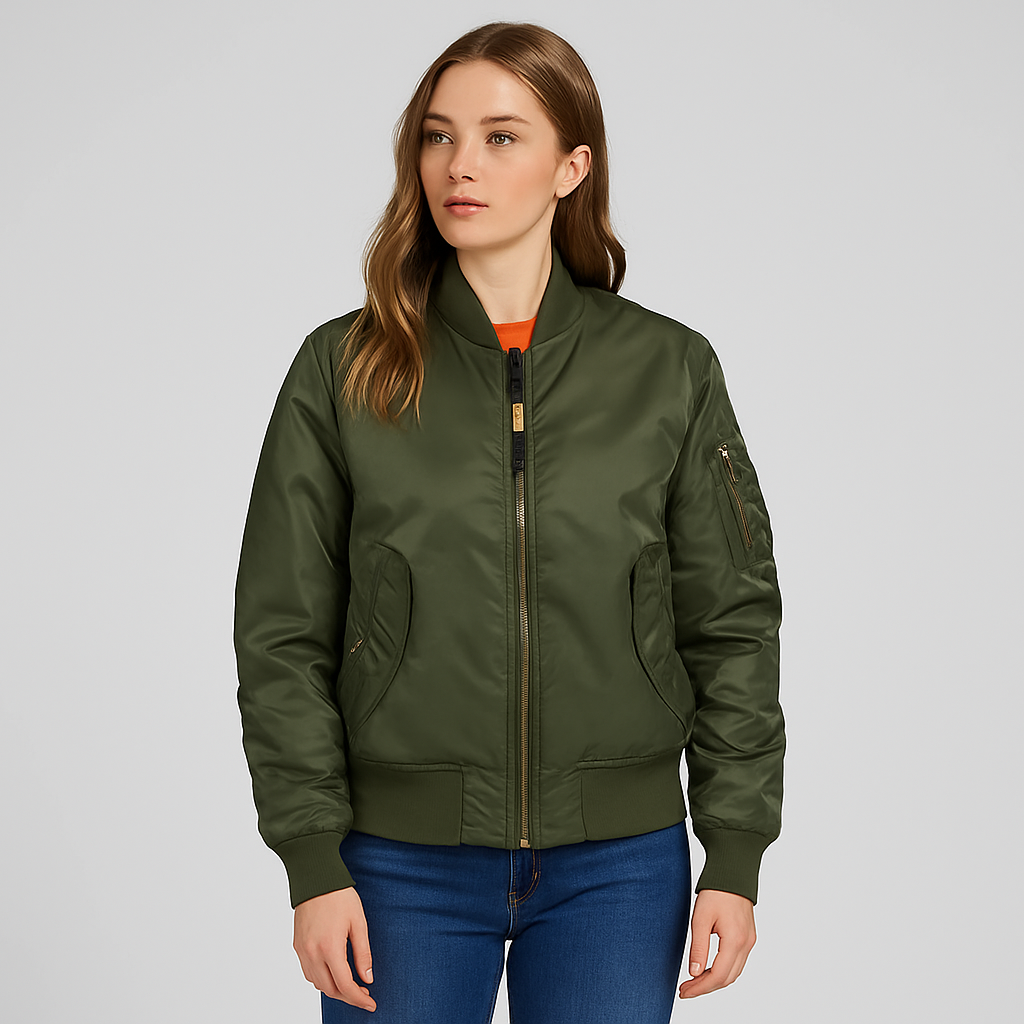Women's Bomber Jacket MA-1 – Classic Design with Ribbed Cuffs