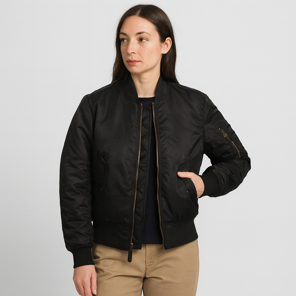 Women's Bomber Jacket MA-1 – Classic Design with Ribbed Cuffs