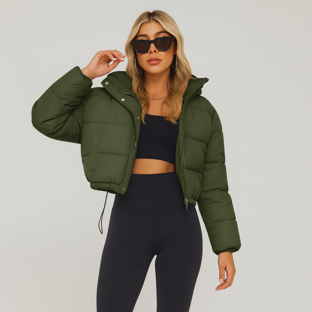 Alora | Pleated Drawstring Winter Coat