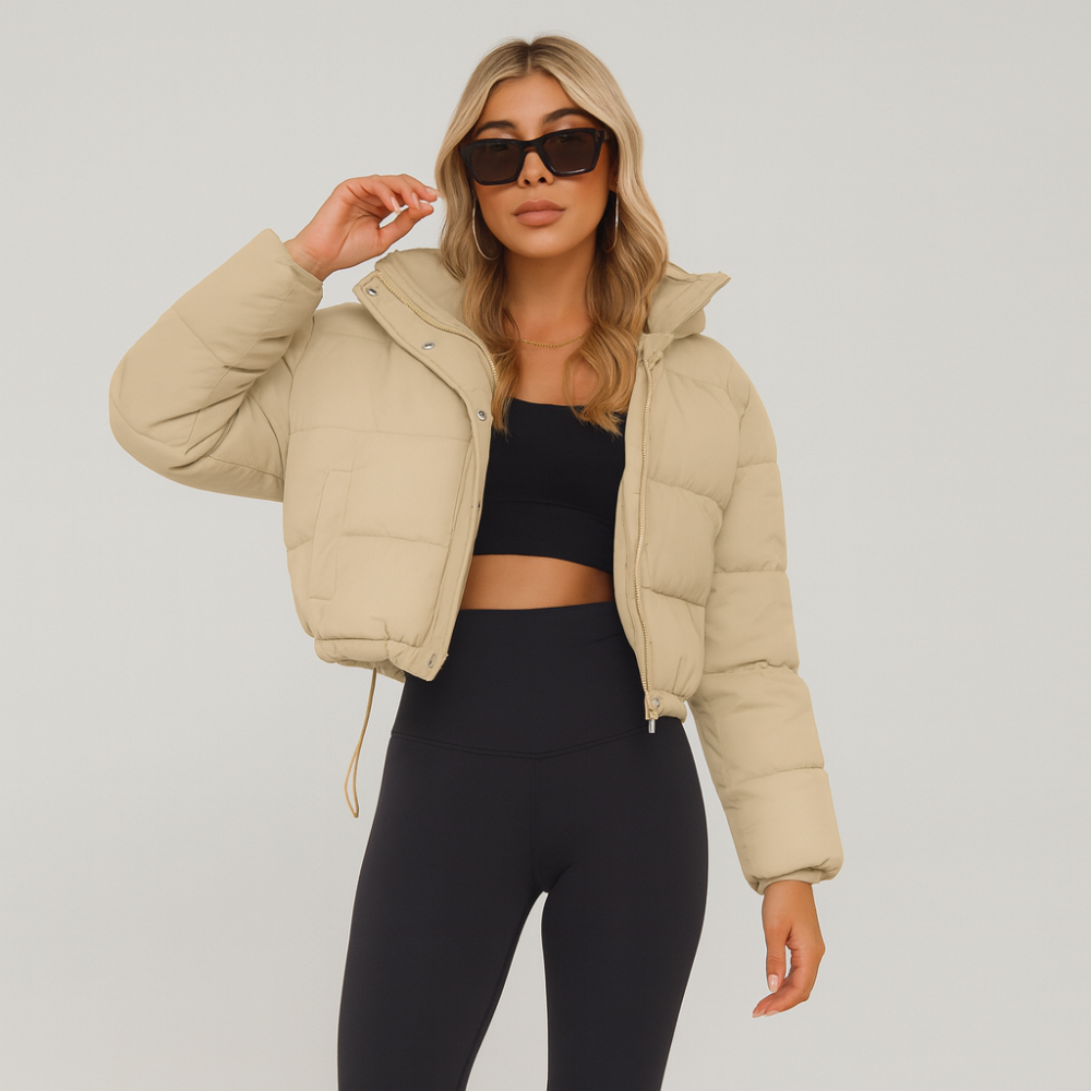 Alora | Pleated Drawstring Winter Coat