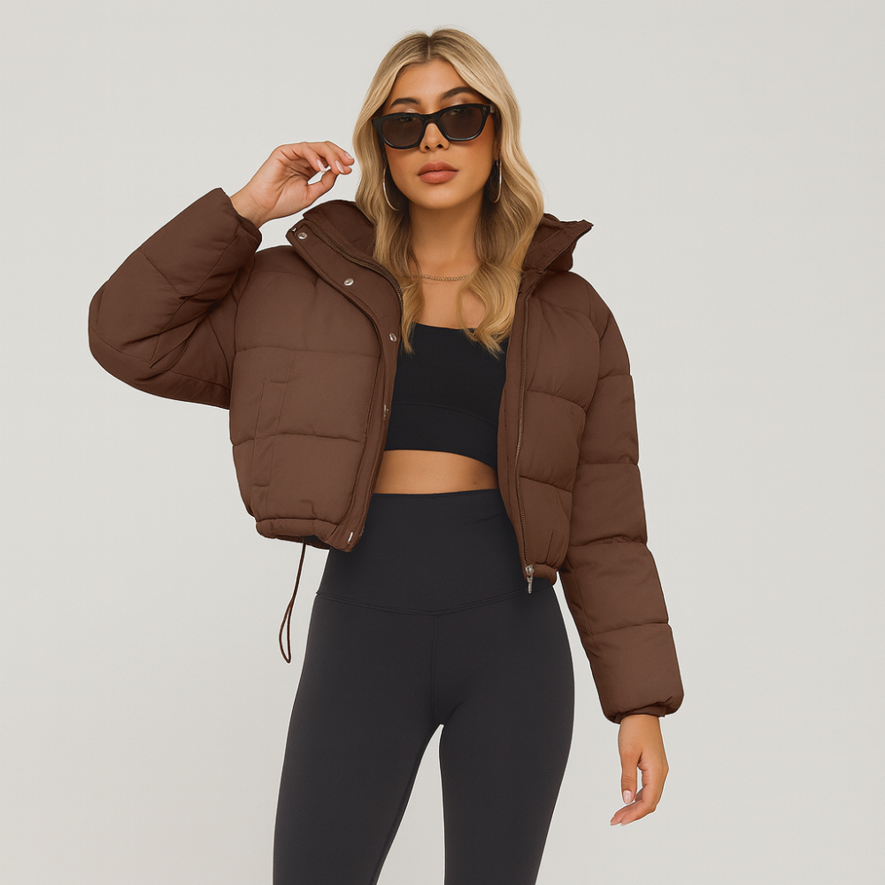 Alora | Pleated Drawstring Winter Coat