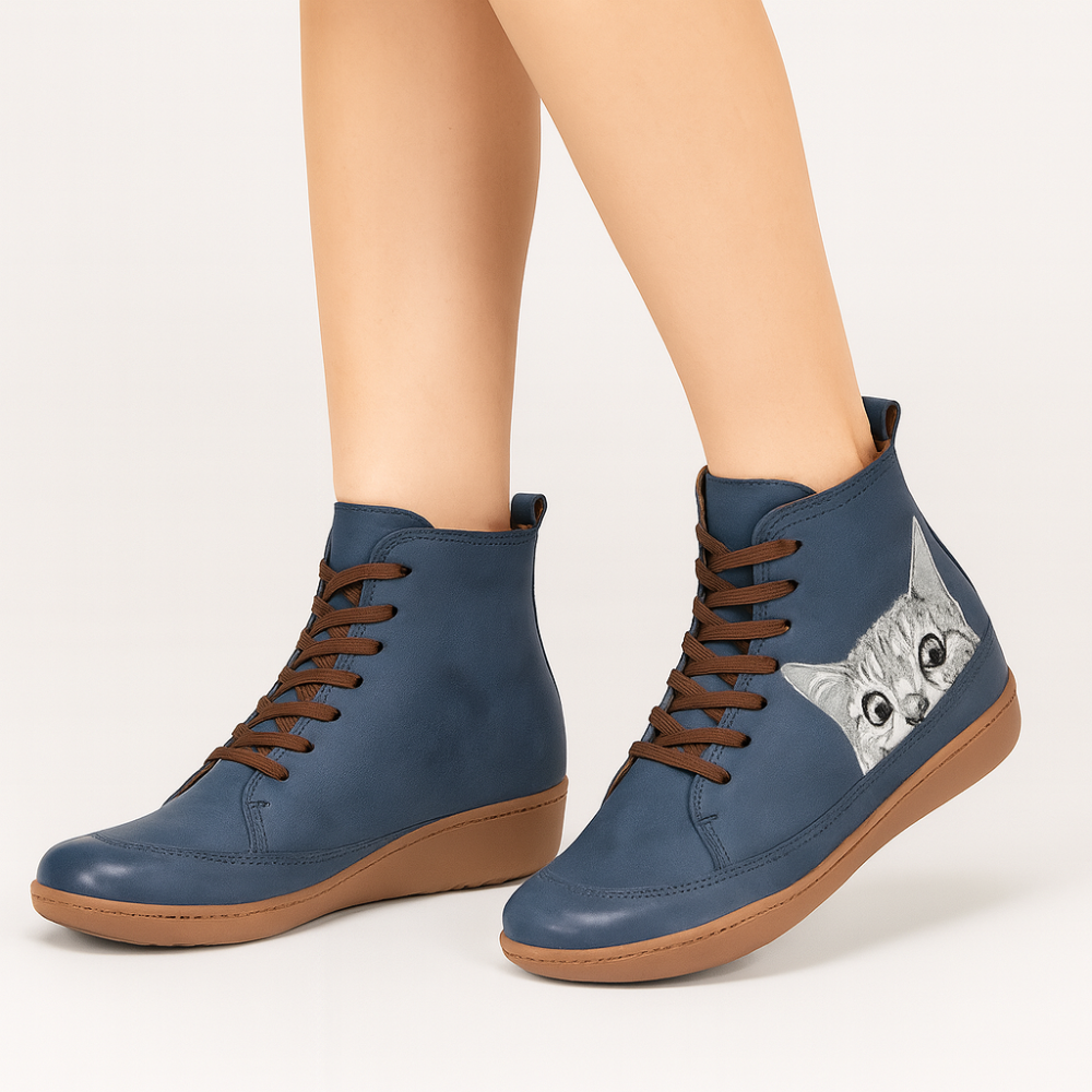 Leonore | Cat Pattern Winter Boots
