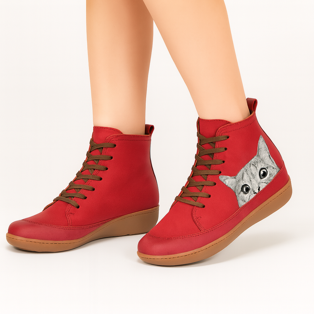 Leonore | Cat Pattern Winter Boots