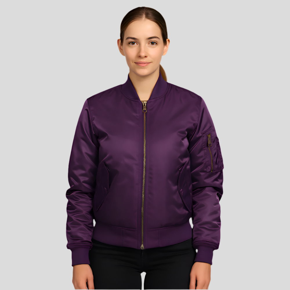 Women's Bomber Jacket MA-1 – Classic Design with Ribbed Cuffs