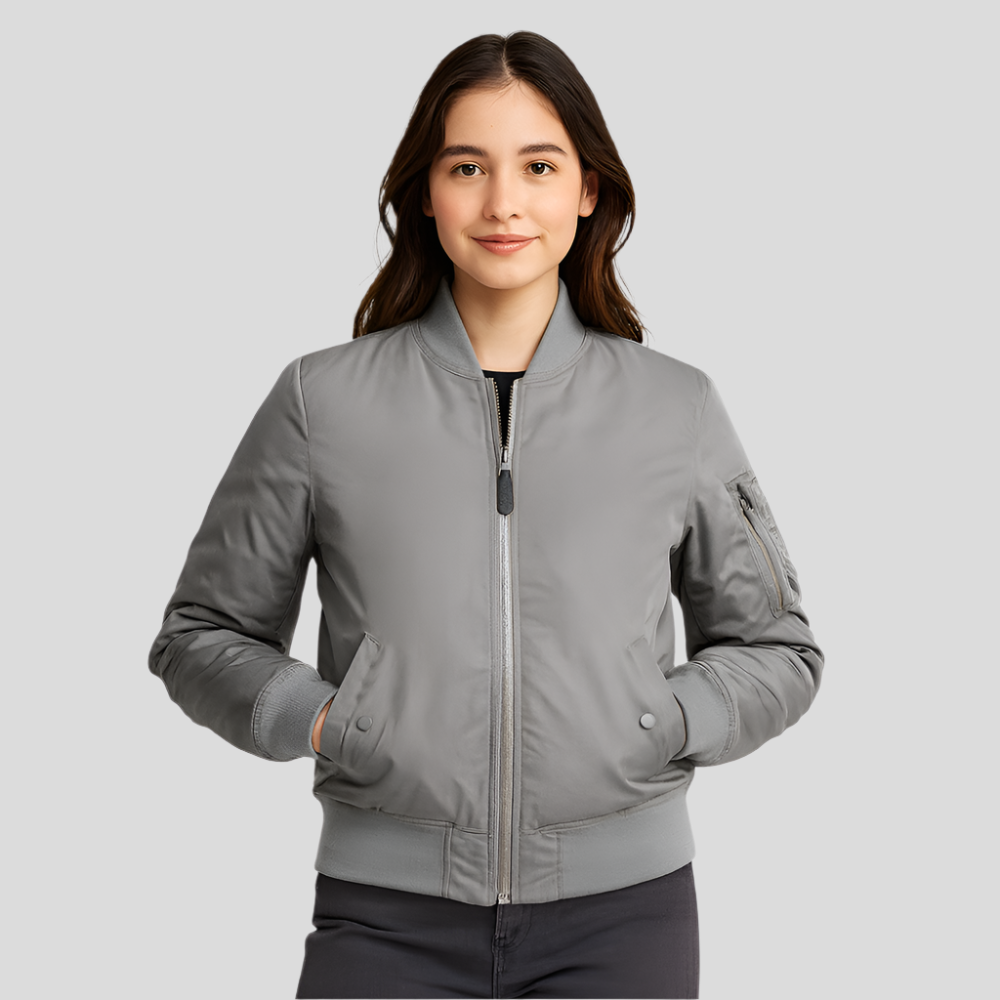 Women's Bomber Jacket MA-1 – Classic Design with Ribbed Cuffs