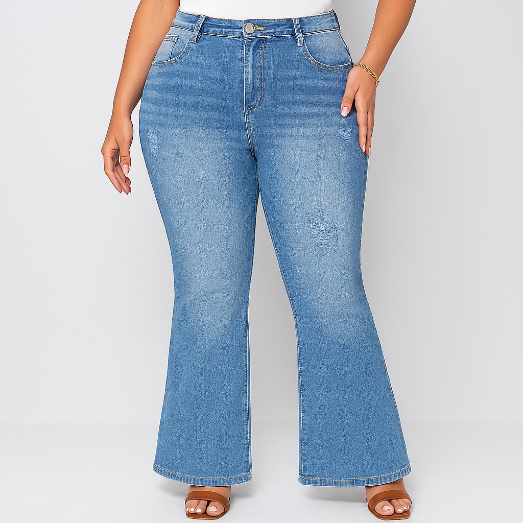 Marie – Women's Jeans with High Waist and Flare – Classic Fit Made from Stretch Denim