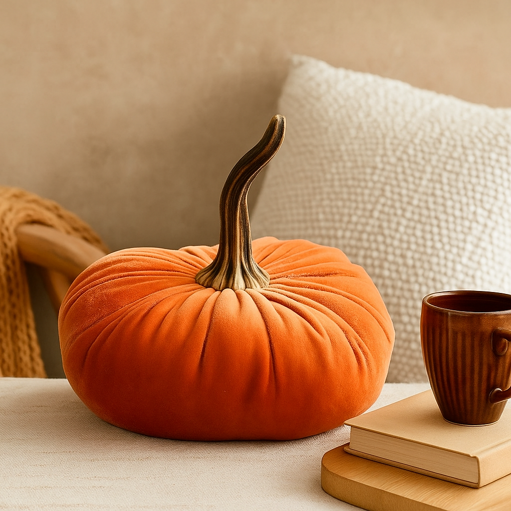 HarvestHug – Handmade Soft Halloween Pumpkin Pillow