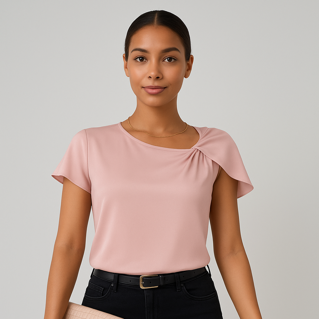 Lena β Modern, Elegant Shoulder Blouse with Knot Details