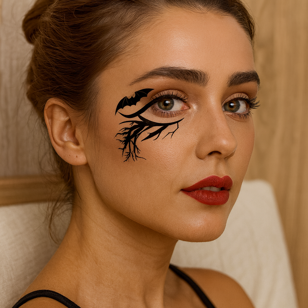 Noctora | Halloween Tattoo Sticker Set with 10 Designs for Face and Body