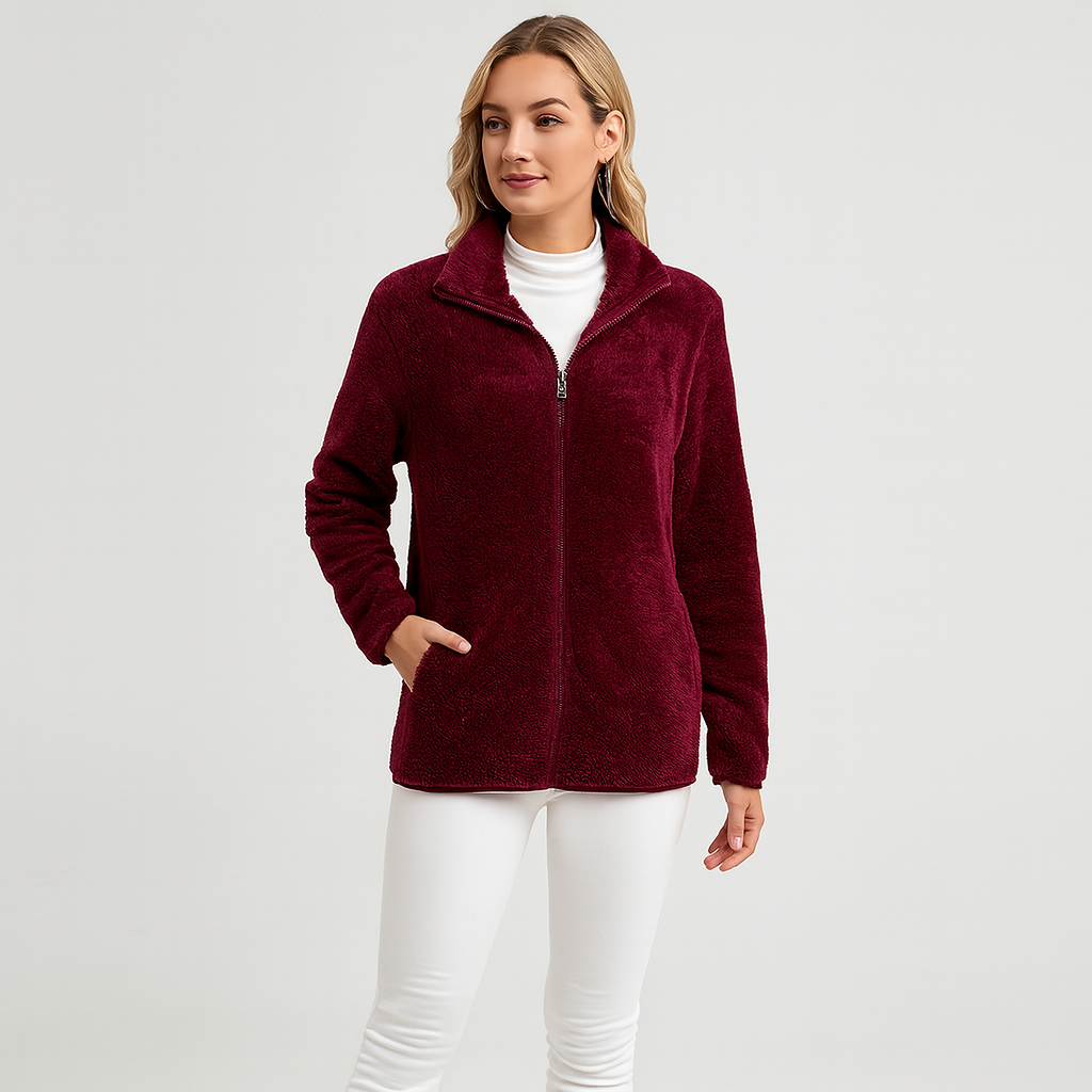 Lena | Teddy Fleece Winter Jacket for Women with Zipper