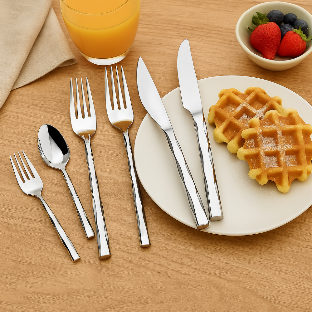 Clara | Elegant 30-Piece Stainless Steel Dishware Set