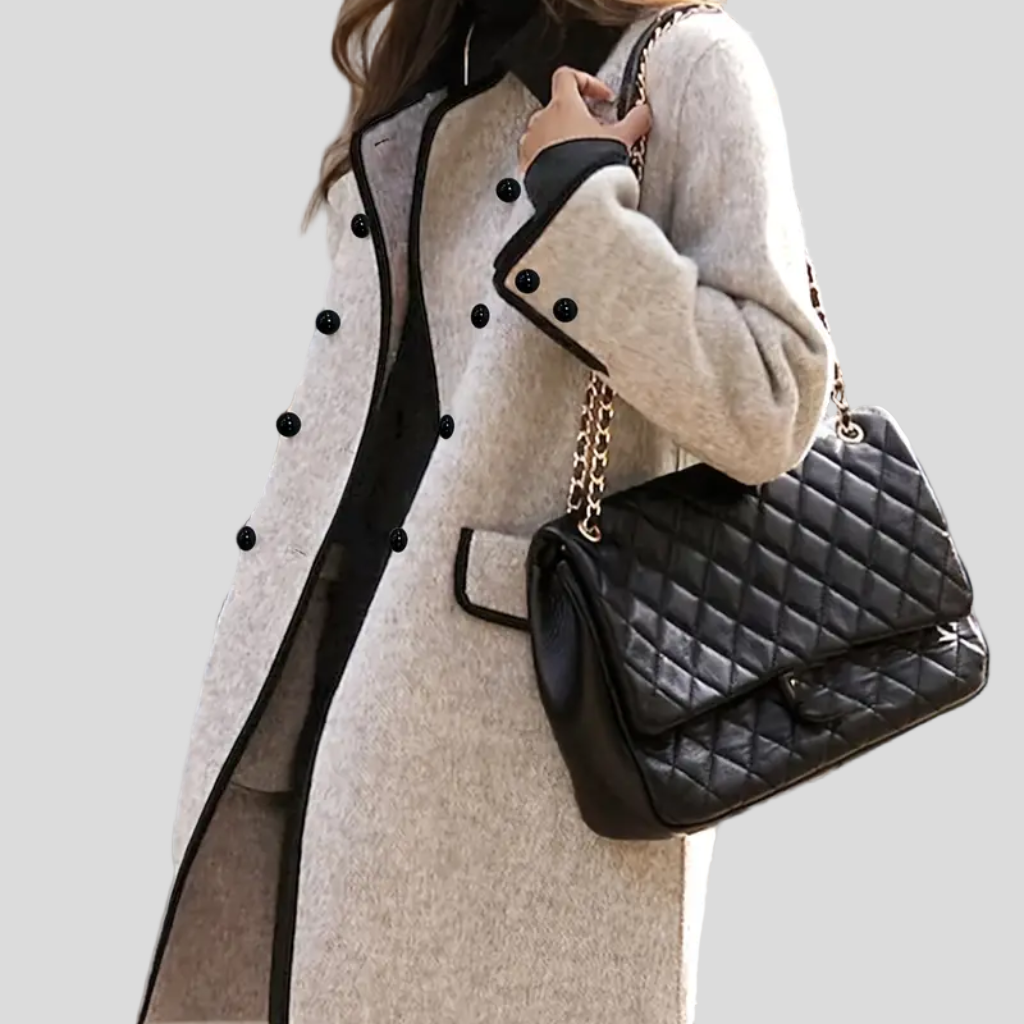 Dorothy | Elegant Contrast Trim Coat