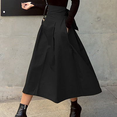 Luna high-waisted pleated skirt