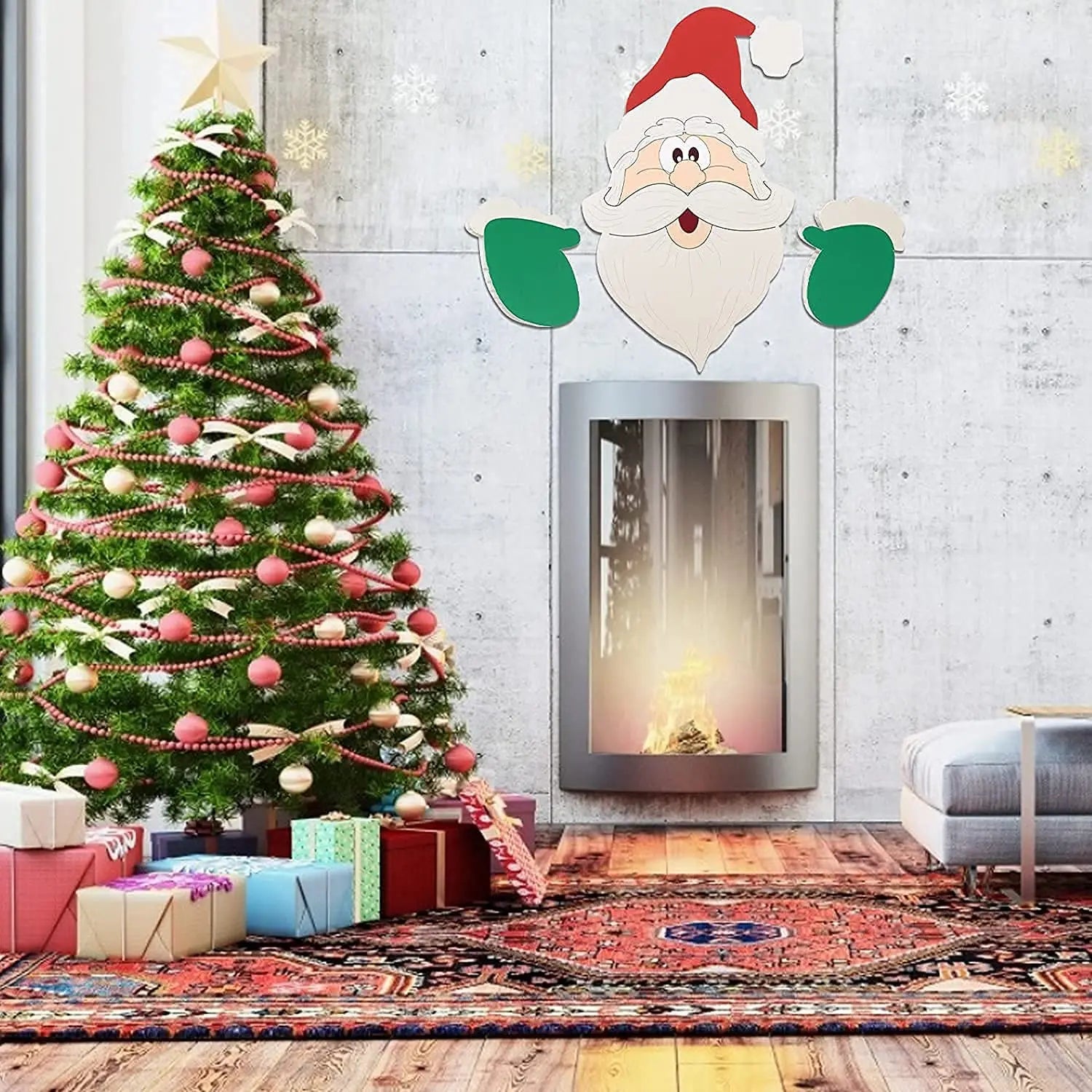 Christmas Decoration with Santa Claus Window Decals