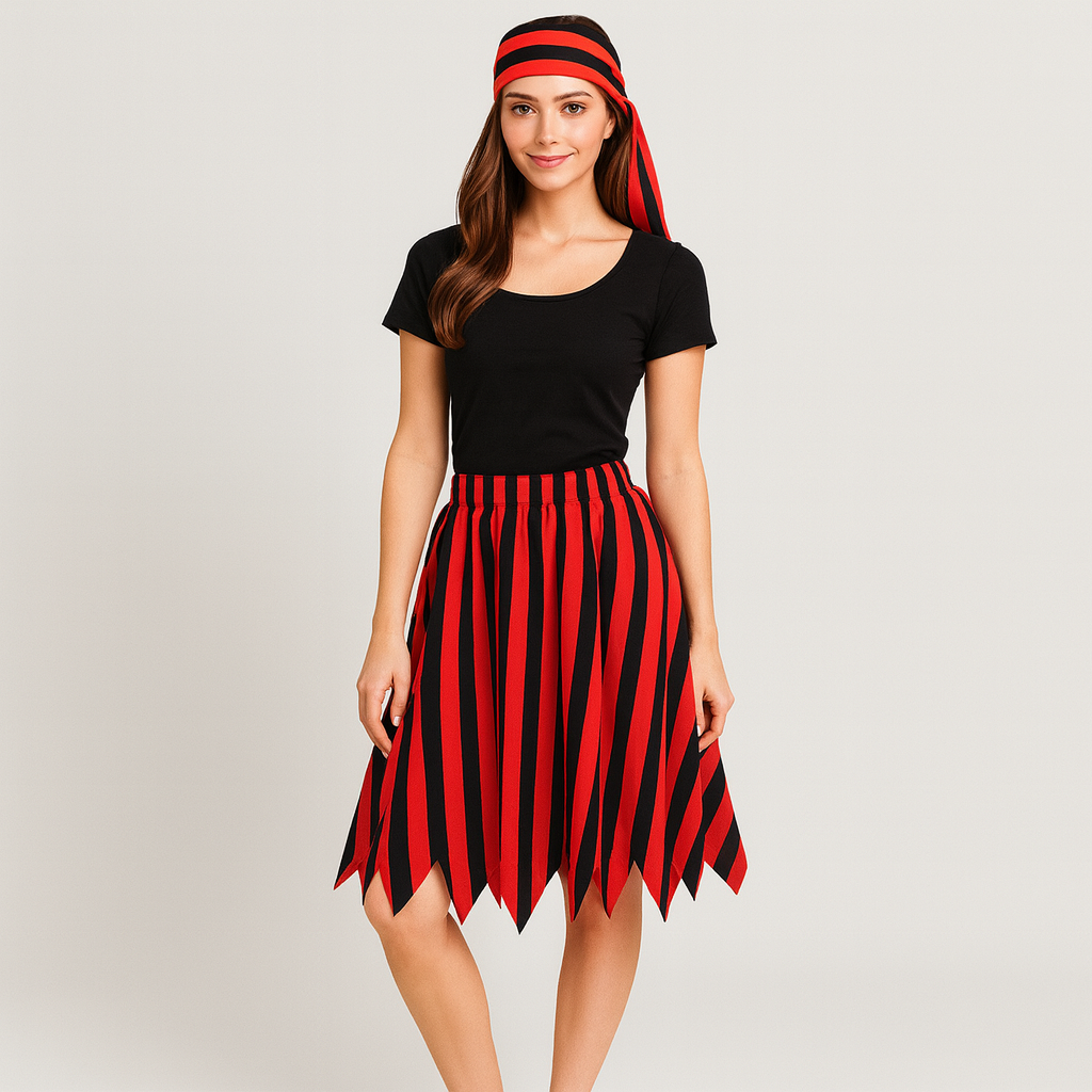 Jayda | Women's Pirate Skirt with Striped Pattern
