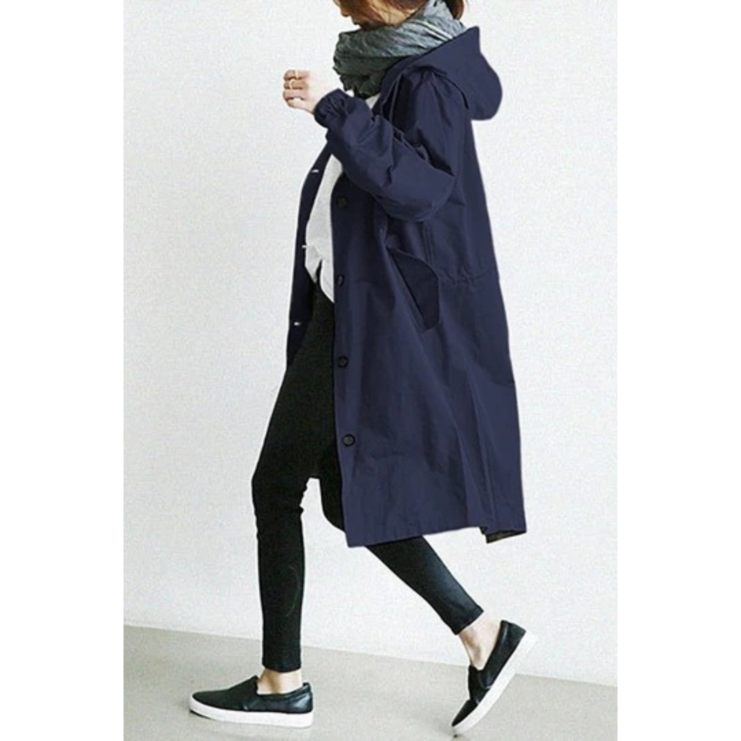 CELINE | Long Trench Coat with Hood – Stylish & Functional