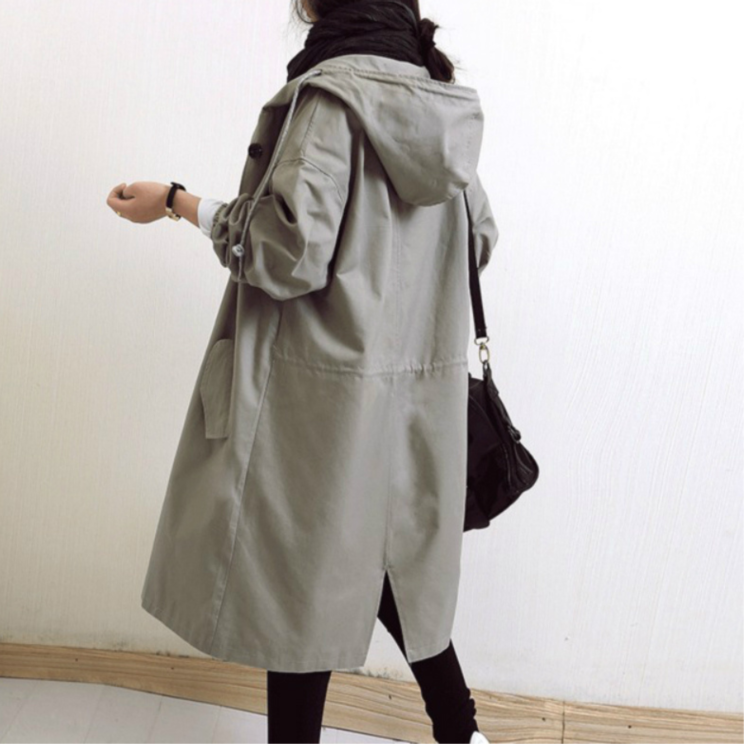 CELINE | Long Trench Coat with Hood – Stylish & Functional