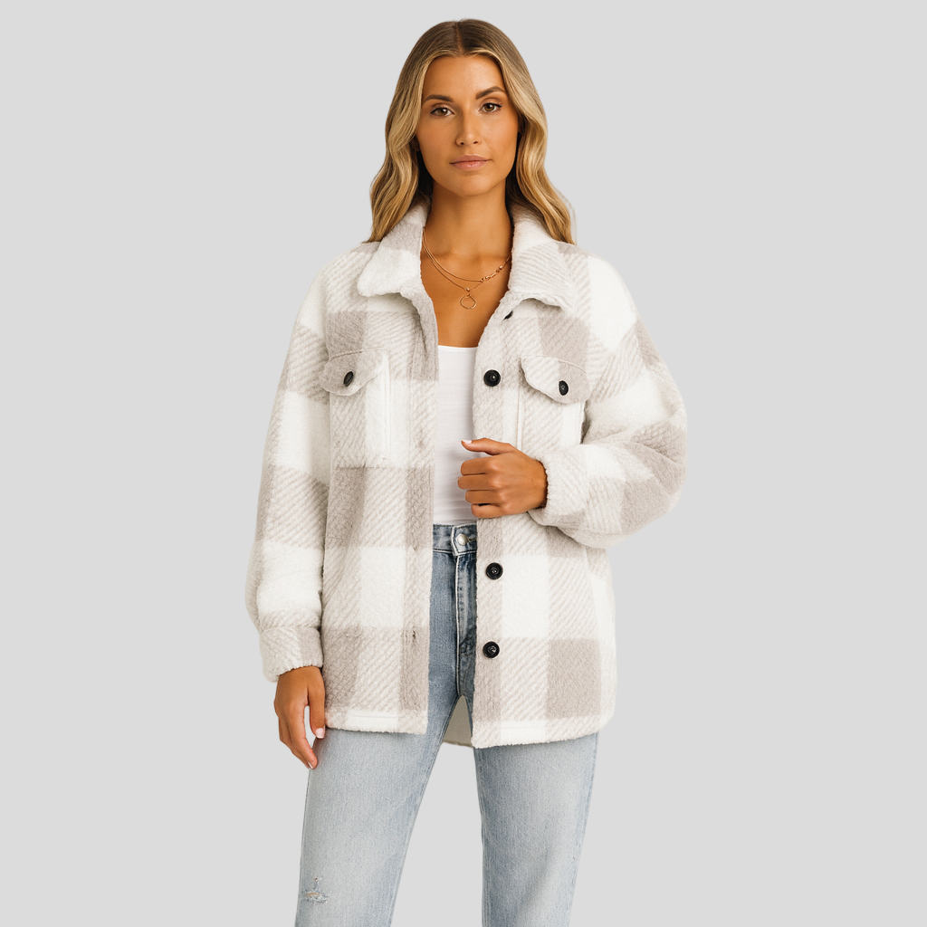 Lorren | Patterned Jacket with Button Placket for Autumn & Winter