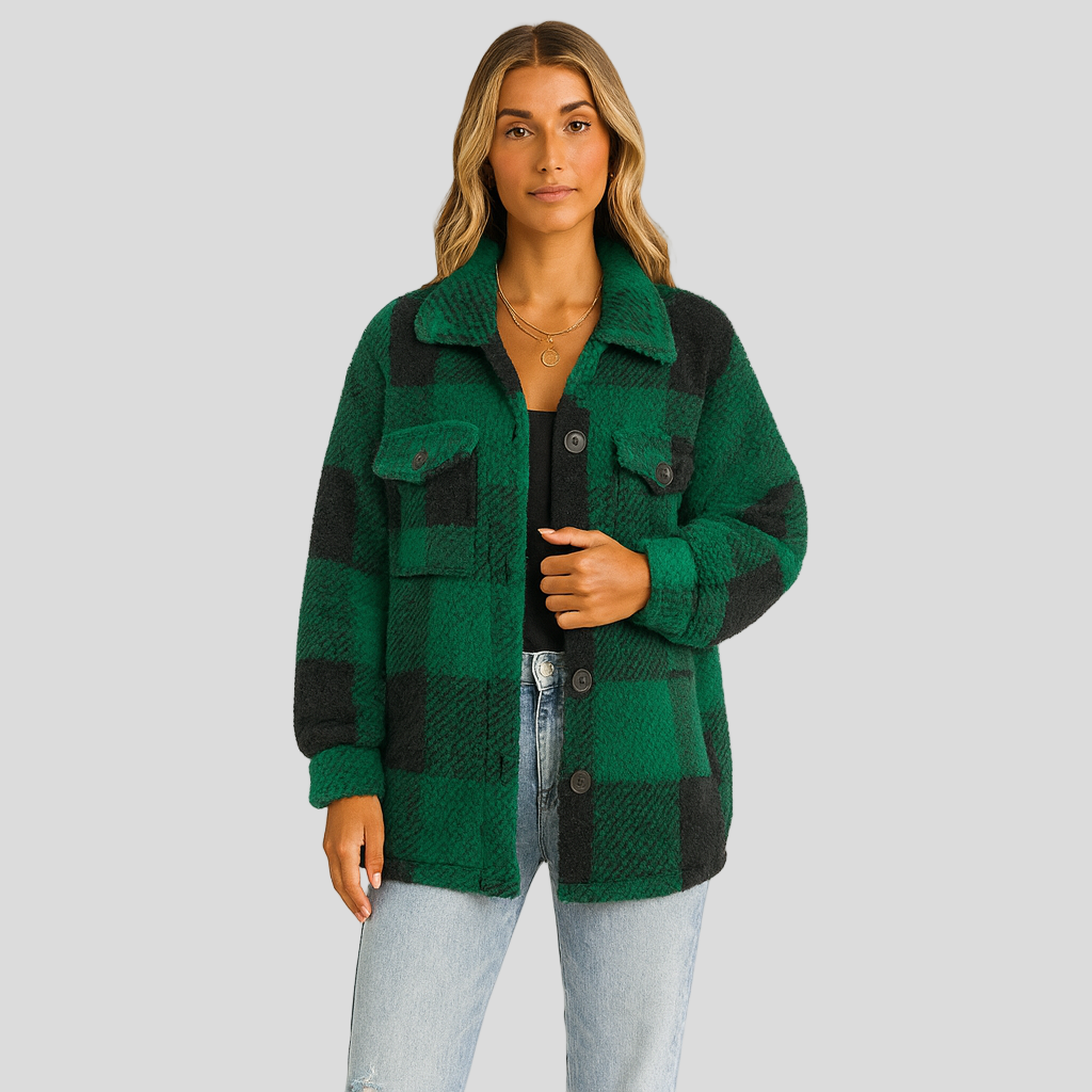 Lorren | Patterned Jacket with Button Placket for Autumn & Winter