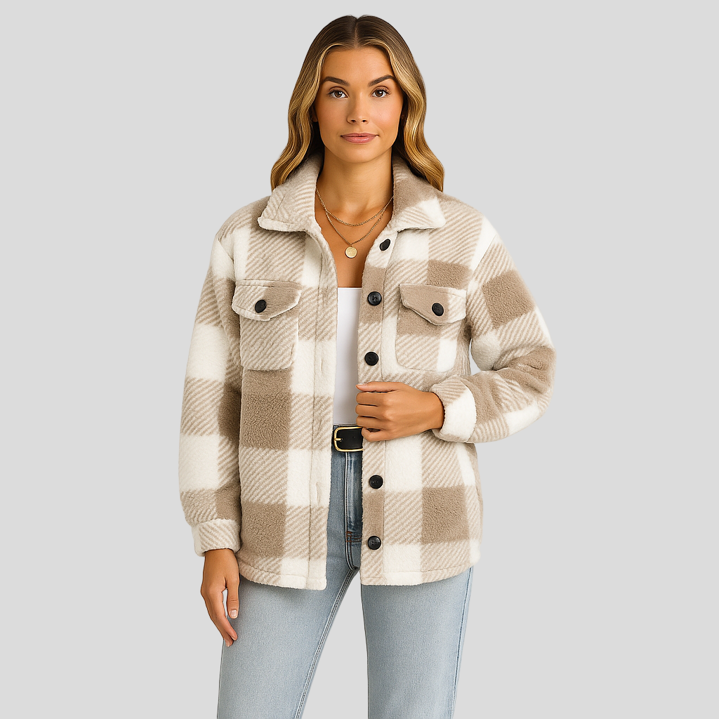 Lorren | Patterned Jacket with Button Placket for Autumn & Winter