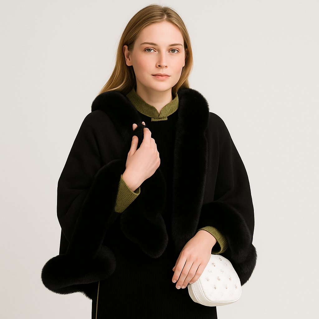Marcelline | Pearl-Embellished Winter Quaste Cape