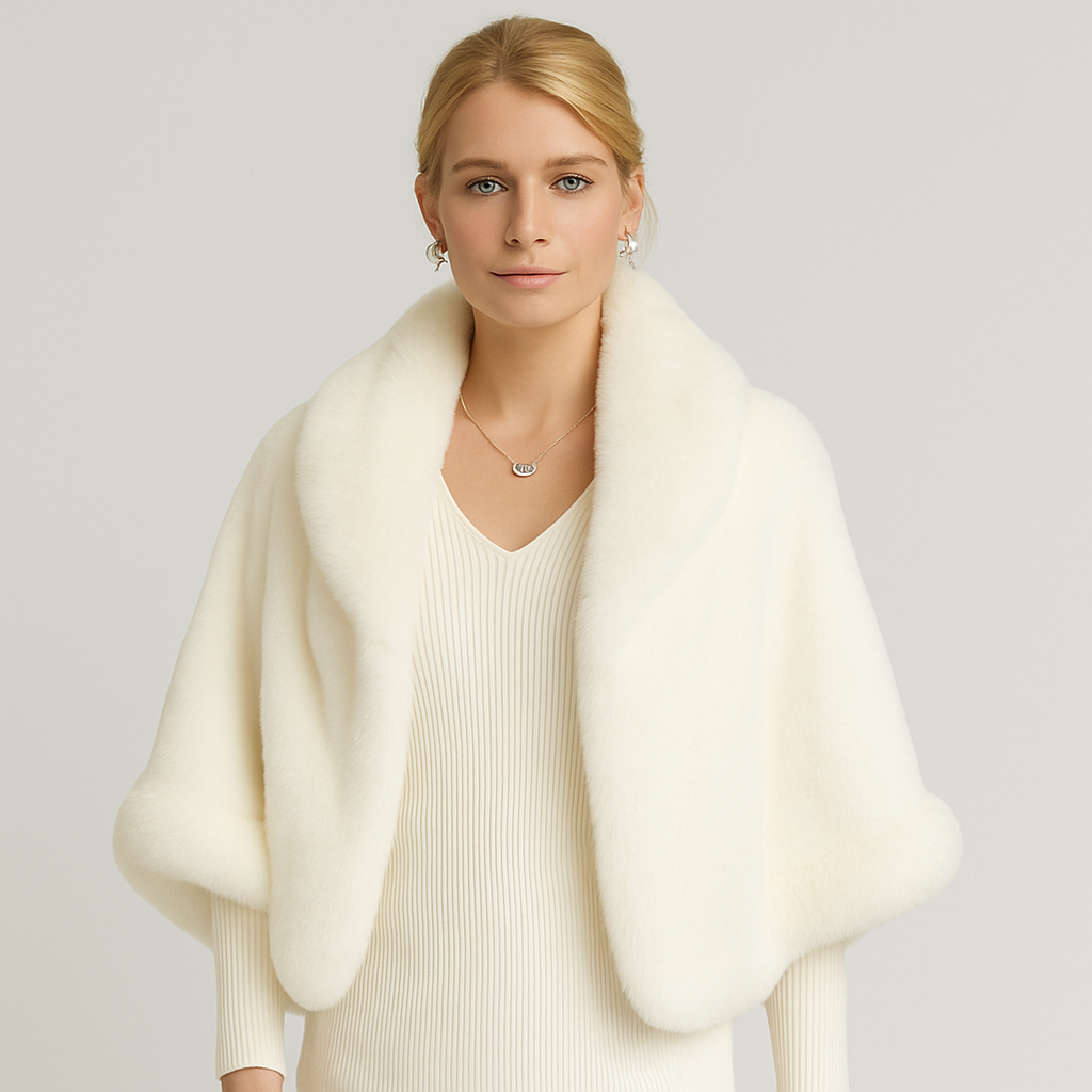 Marcelline | Pearl-Embellished Winter Quaste Cape